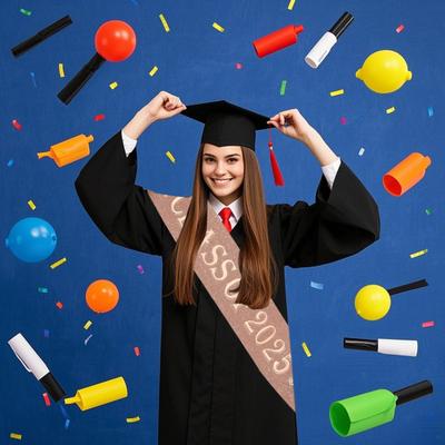 Schärpe zum Abschluss 2025, Glas der Ehrenstola für den Abschluss 2025, Unisex-Schärpe für Erwachsene, für akademische Abschlussfeiern an High Schools und Colleges