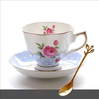 English Afternoon Tea Mug European Royal Coffee Cups set,Include 1 TeaCup 1 Saucer 1 Spoon, Advanced Porcelain Mug