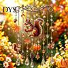 Nature Inspired Suncatchers Fall Animal Wind Chime Suncatcher, Stained Acrylic Fox Rabbit Hanging Suncatcher Party Photography Props with Prism Drops,
