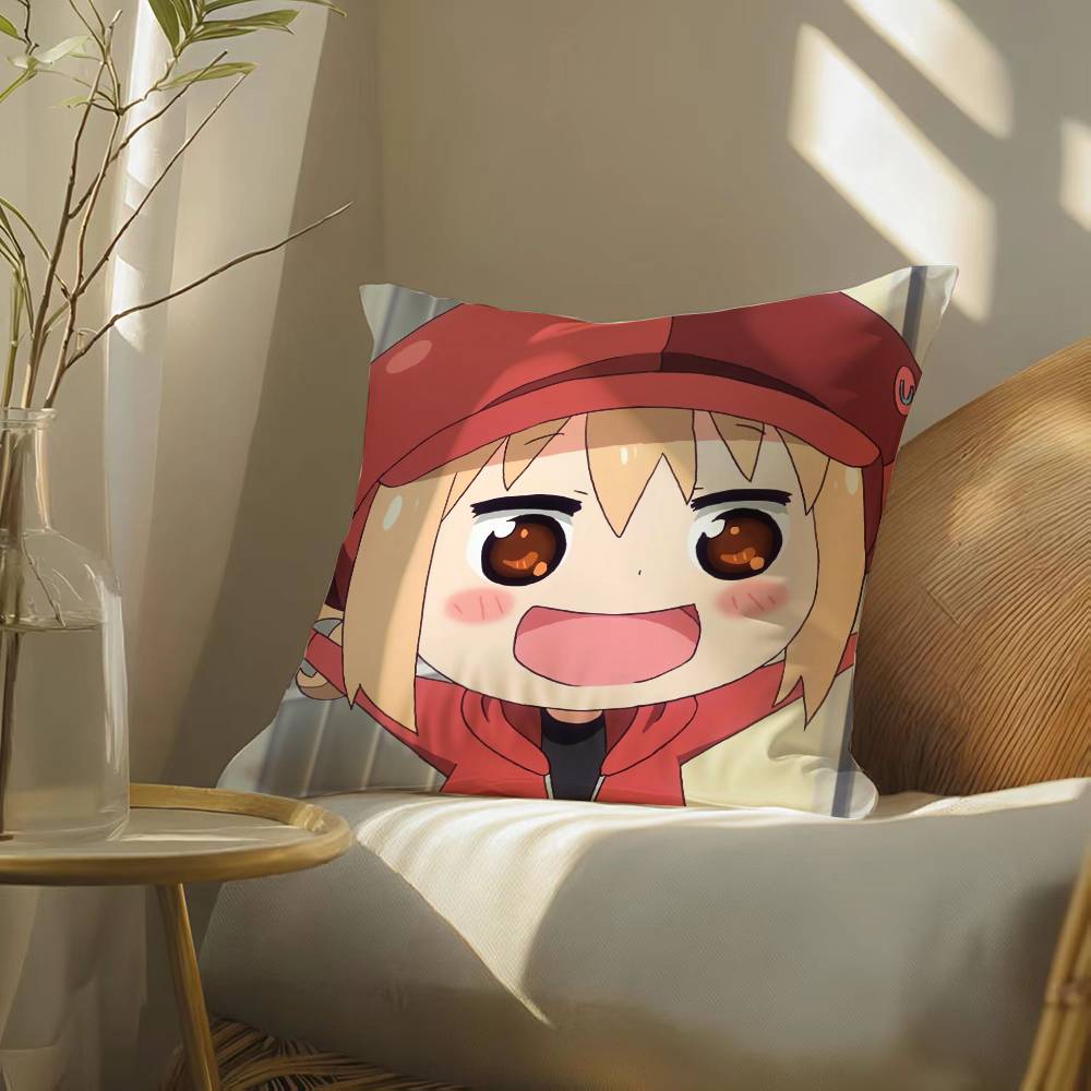 Funny Cute Anime Himouto! Umaru-chan-H Pillow Case Silky Elegant Comfort Sofa Bed  Invisible Zipper Beach Pillowcase