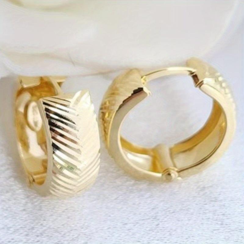 Vintage Concise Golden Plated Hoop Earrings for Women's  Punk Style Fit Daily Wearing Exquisite Jewelry Accessories Gifts