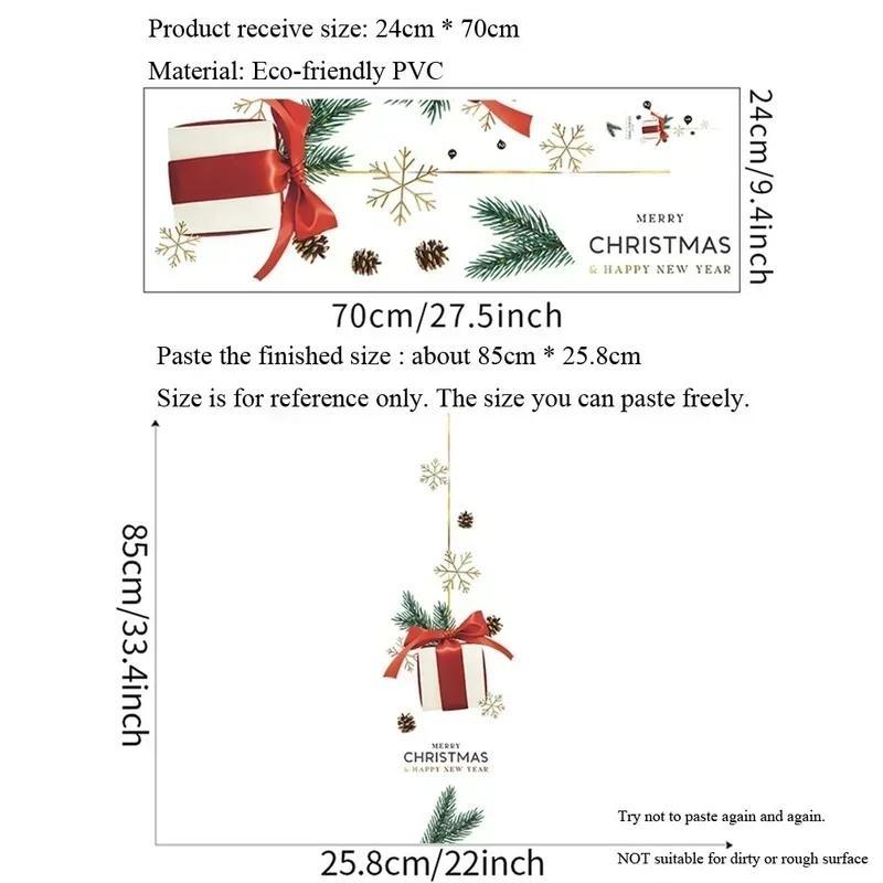 

Рождественский подарок Узор Наклейки на стену Рождественские украшения для дверей Обои Домашний декор Новогодние наклейки Наклейка на стекло Окно Дверь A