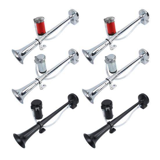 7-Inch Single Trumpet Air Horn Zinc Alloy 12V/24V 128dB Loud Sound for Cars Trucks Boats Complete Kit with Compressor & Mounting Hardware