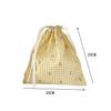 Yellow Grid Flower Drawstring Bag Fabric Travel Organizer Bags Portable Miscellaneous Sorting Bag Large Drawstring Bags Pouch