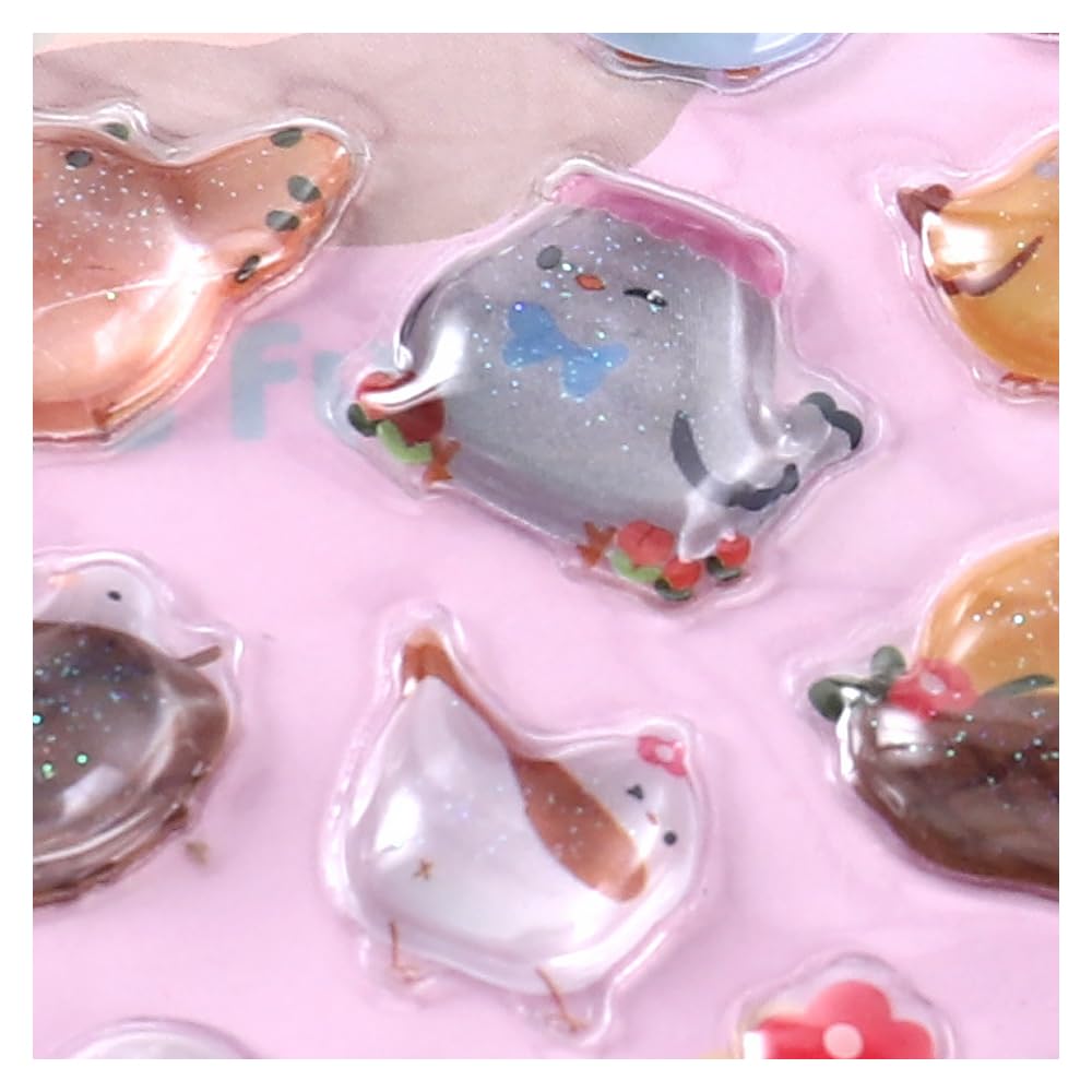 Set of 2 Cute 3D Reward Stickers for Cell Phone Diary Sparkly Girl Craft Supplies Marine DIY, Decorations, Decorations, Decor, (Bear + Life)