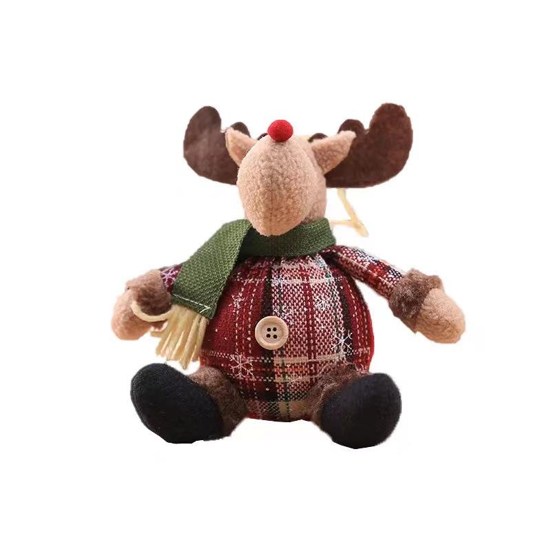 Cartoon Doll & Snowflake Plaid Christmas Tree Ornaments - Children's Holiday Gifts
