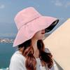 Solid Color Women Fisherman Hat Anti-Ultraviolet Foldable Wide Brim Sun Hat Adjustable Sunshade Sun Protection Hat