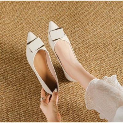 Temperament Pointed Single Shoes Women's New Spring and Autumn Shallow Mouth Versatile Women's Soft-soled Ladyshoes Flat Mother Shoes