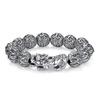 Men's Pixiu Thai Silver Dragon Head Prayer Beads Bracelet