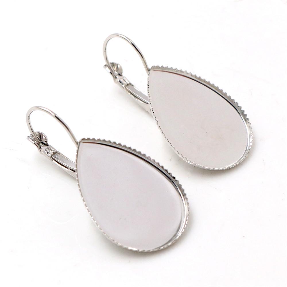 18x25mm 10x14mm 13x18mm 10pcs 8 Colors plated French Lever Back Earrings Blank/Base,Fit Drop glass cabochons;Earring bezels