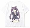 2026 K-ON! Anime Printed T-shirt With Mio Akiyama Pattern, White Loose Pure Cotton Short Sleeve Top T-Shirt