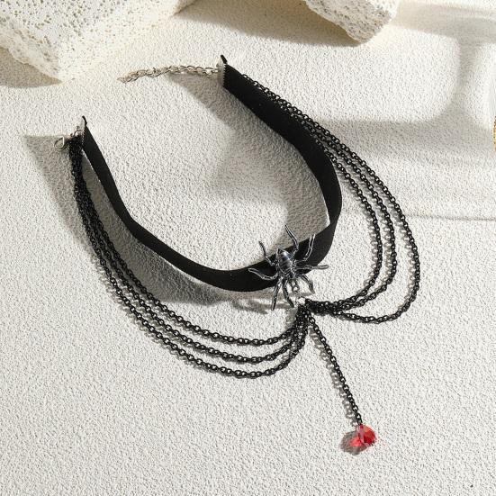 

Yousheng Женское ожерелье на Хэллоуин с подвеской в виде черепа паука летучей мыши и тыквы, двухслойное темное колье-чокер для косплея, ювелирные изделия на шею C