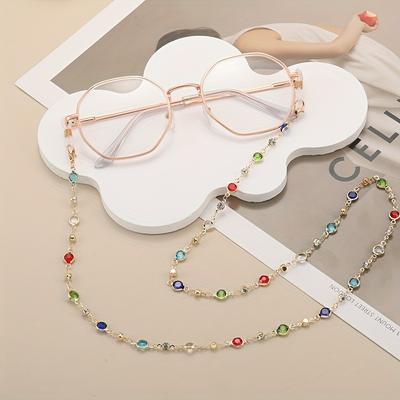 Colorful Random Rhinestone Decoration Glasses Chians For Women Stylish Mask Face Covering Eyewear Retainer