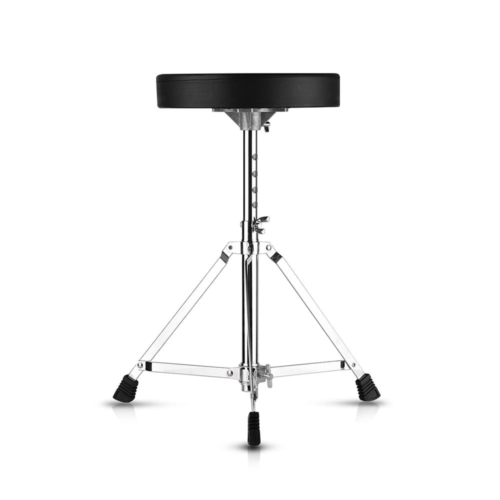 Universal Drum Throne Round Padded Drum Seat Stool Single-braced Stainless Steel Legs Anti-slip 5