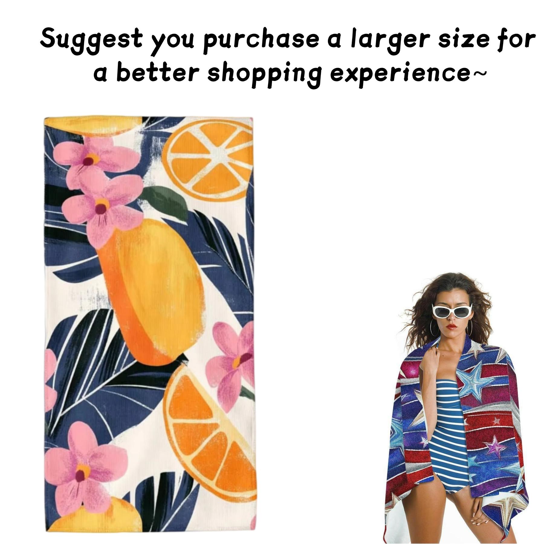 

Painted Smiley Face Absorbent Quick Dry Beach Towel Soft Multi-Size Flat Print Design for Swimming Pool Camping Vacation W40*H60(CM)