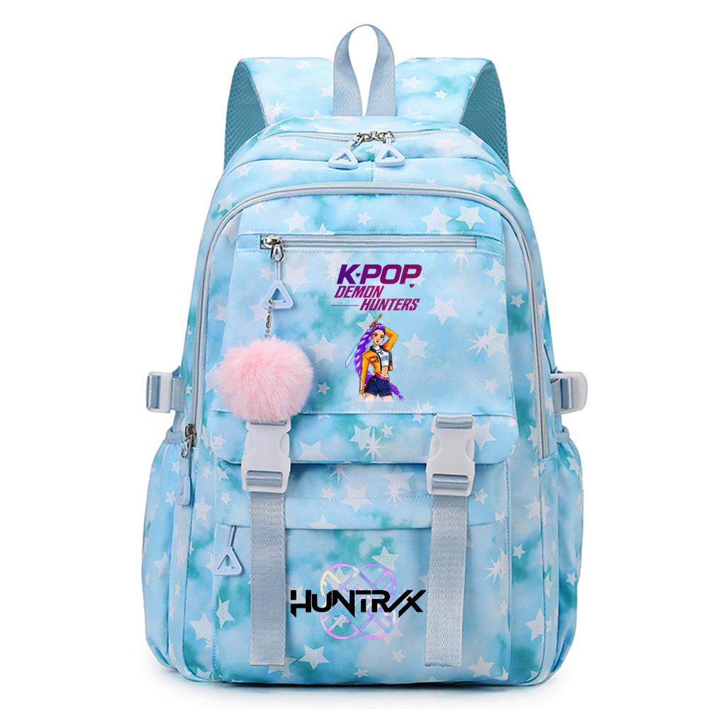 Cartoon Anime K-Pop Demon Hunters Printed Backpack Large Capacity Bookbag Laptop Unisex Student Boy Girl School Bag Large Capacity Travel Outdoor Bag