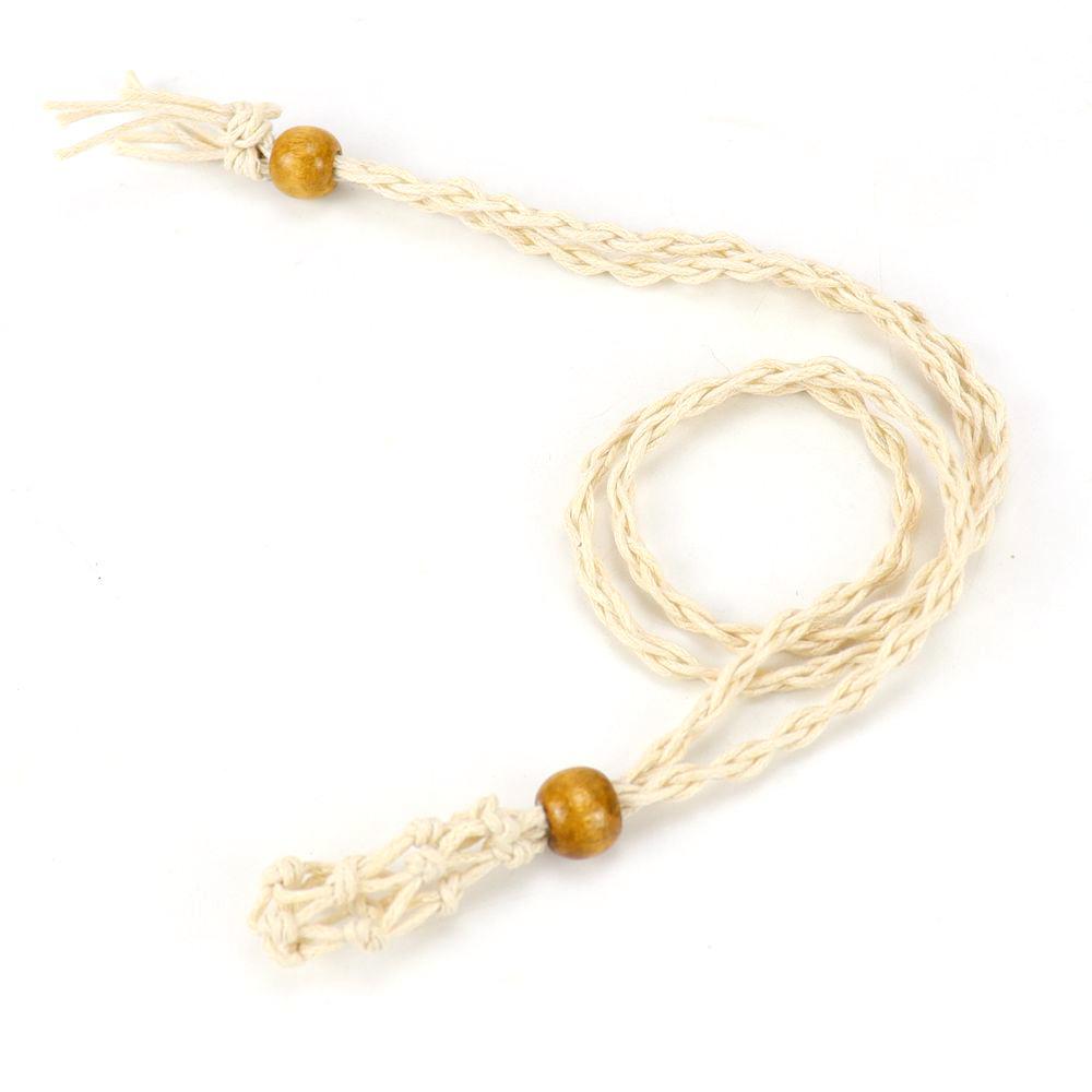 Natural Stone Mesh Pocket Woven Necklace Pendant Adjustable Telescopic Mesh Pocket Hand Woven Mesh Support N664