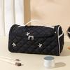 Travel Hair Dryer Bag Quilted Hair Dryer Pouch with Hook Portable Padded Hair Tools Organizer