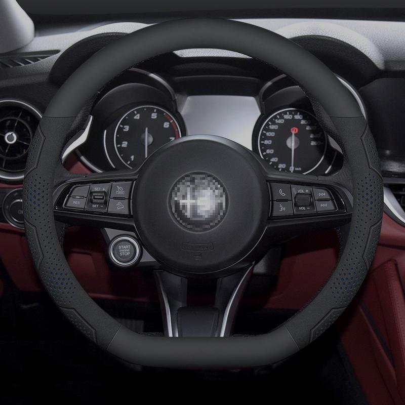 For Alfa Romeo Giulia Stelvio Giulietta 159 147 156 Mito Sportiva Carbon fiber Suede Car Steering Wheel Cover Auto Accessories