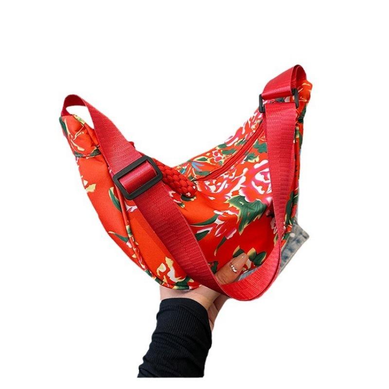 New trendy breast bag, large flower messenger bag, personalized versatile fashion and high-end fanny pack