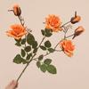 Retro Simulation Rose Flower 3 Head Fake Flowers Artificial Rose Branch  Outdoor Garden Decor
