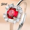 Wear-resistant Jewelry Set Red Zircon Love Heart Rhinestone Necklace Stud