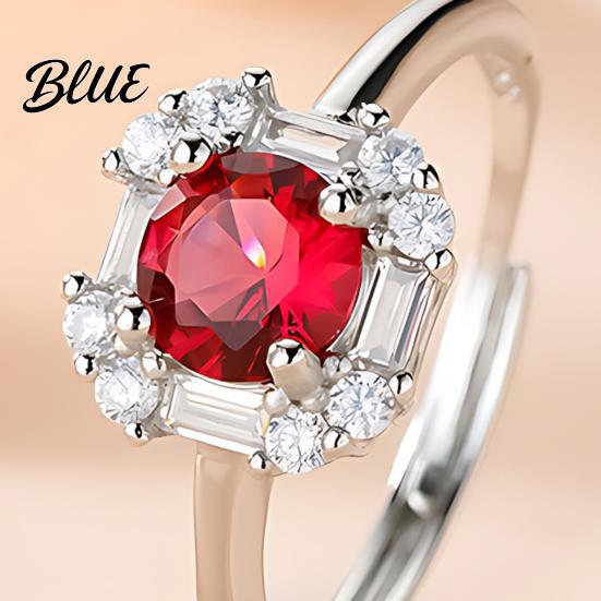 Wear-resistant Jewelry Set Red Zircon Love Heart Rhinestone Necklace Stud