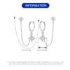 Orstarry S925 Silver Octagonal Tassel Earrings Women Hoop Jewelry Birthday Party Gifts