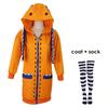 Yomoduki Runa Cosplay Costume Kakegurui Compulsive Gambler Runa Cosplay Wig And Orange Hooded Jacket JK Uniforms With Wigs