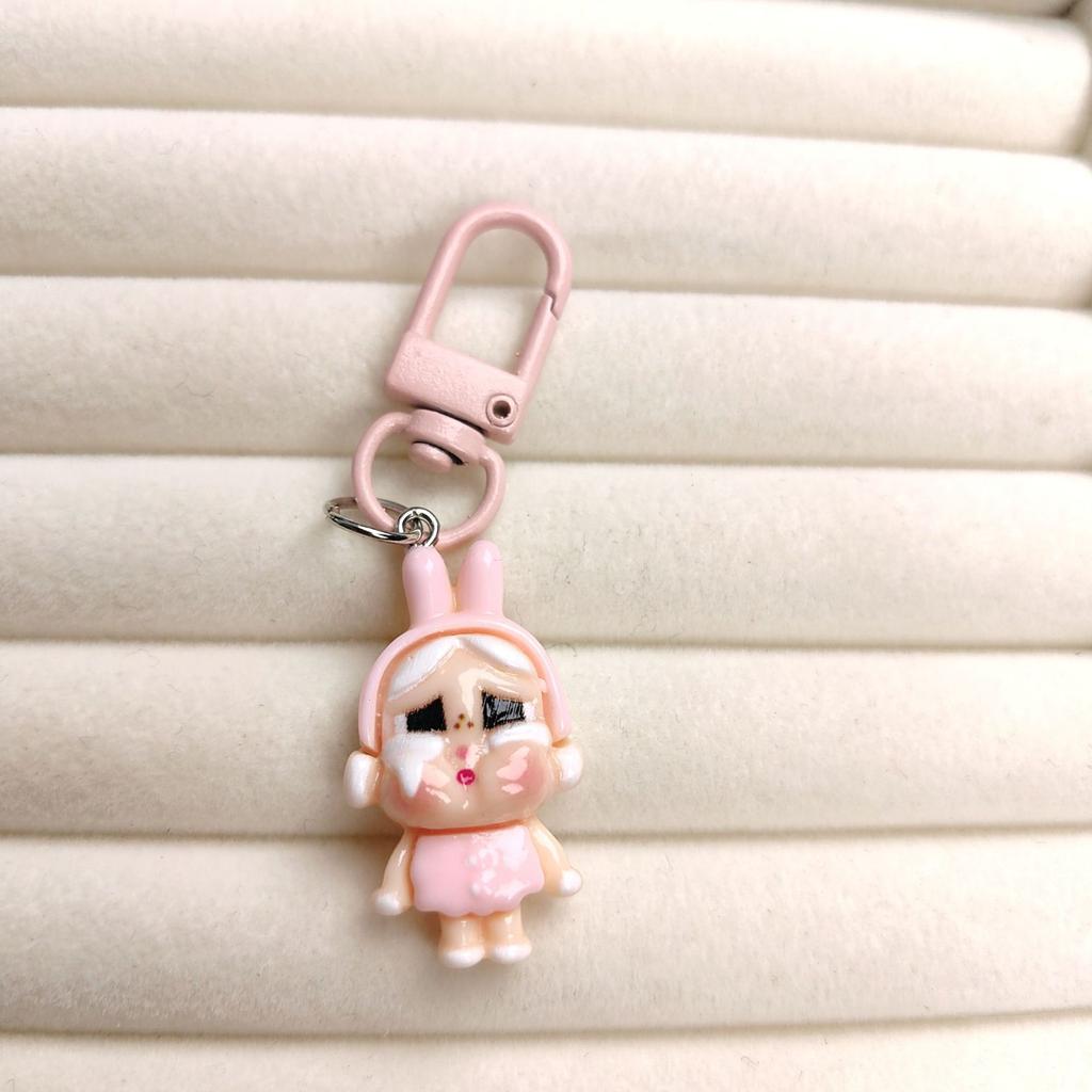 Cute Crying Baby Girl Cure Keychain Mobile Phone Pendant Girl Soft Cute Backpack Jewelry Girlfriend Couple Gift