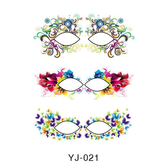 Geometric Pattern Eyeshadow & False Eyelash Tattoo Stickers for Party Makeup