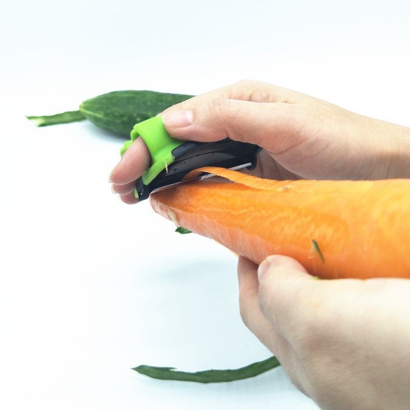 1/3pc Comfort Grip Stainless Steel Vegetable Peeler - Non-Slip Rubber Finger Grips, Manual Hand Peeler for Carrots, Pumpkins & More