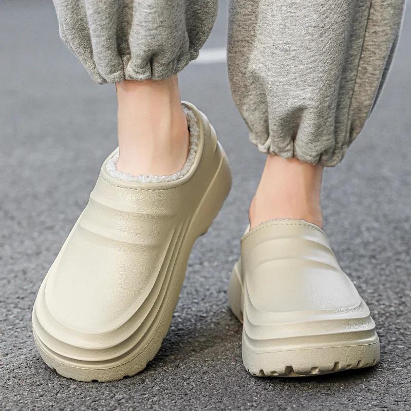 Pantofole Impermeabili Aggiungono Cotone Fondo Spesso Scarpe da Cucina Anti-Scivolo per Chef Calzature da Lavoro da Uomo Morbide e Peluche Comfort Resistenti all'Usura Calde
