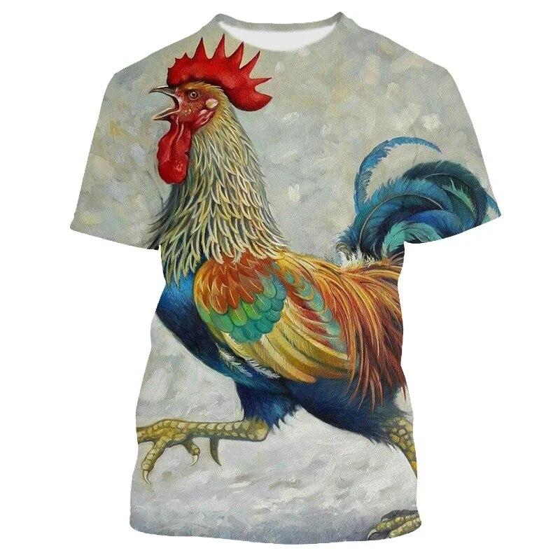 Trend Fun France Gallic Rooster Chicken Fowl Tričko s potiskem Harajuku Fashion Roztomilý Animal Grafický Trička Muži Streetwear