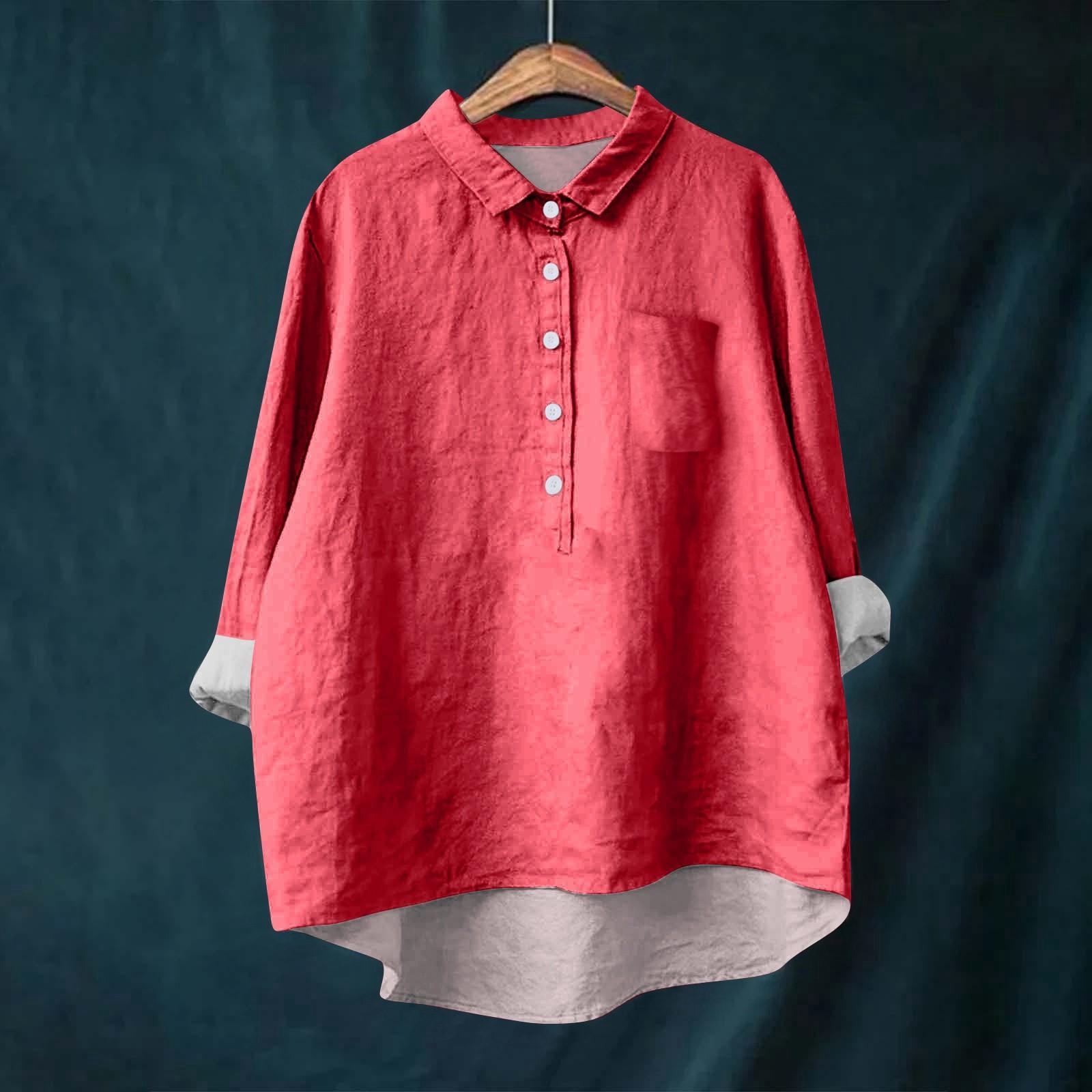 Женская рубашка-блузка с длинными рукавами и пуговицами — фото 15