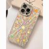 Glitter Feather Yarn Rhinestone Lens Cover for Apple 17 Pro Max 14/15, Hard Shell Drop-Proof for Full Lens Coverage