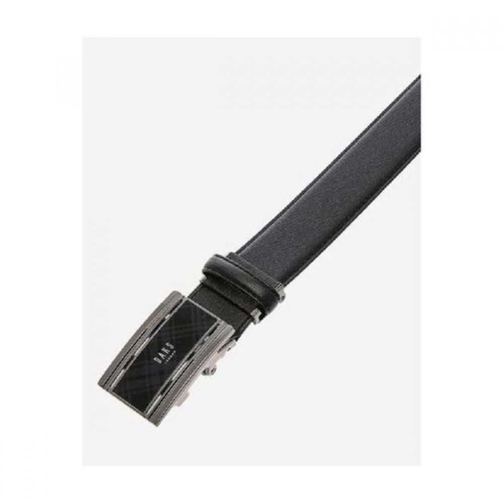 Daks Black Check Pattern Crystal Buckle Leather Automatic Belt