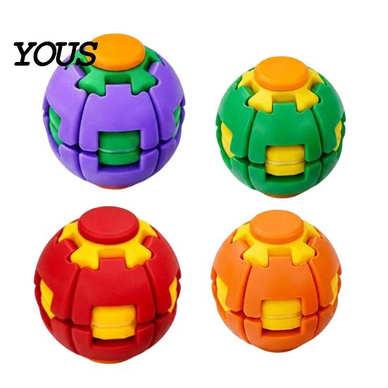 3D Printed Decompression Toy Stress Ball, Press & Rotating Finger Spinner, Ball Ergonomic Fidget Toys, Portable for Office Commuting