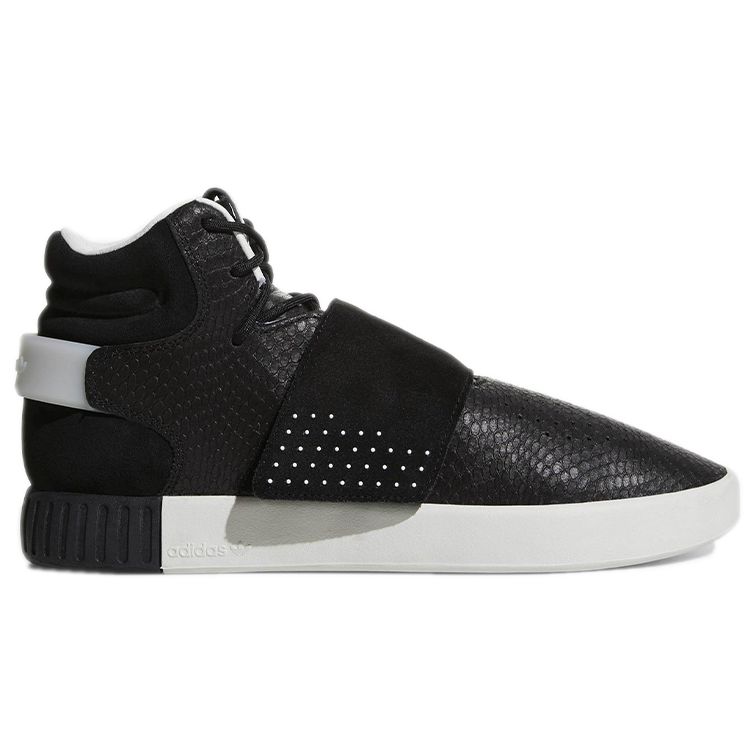 Adidas Originals Tubular Invader Strap Comfortable Non-Slip Durable Mid-Top Skate Shoes Men Sneakers Black BY3636