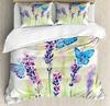 Lavender Soft Duvet Cover Set Lavender Decor Twin Quen Warm Comforter Cover featuring Pilowcases Girl Adult People Purple Comfortable Quilt Covers
