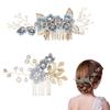 4pcs Pearl Comb Bridal Hair Combs Artificial Flower Flower Hairpins Tiaras Wedding Hair  Bridesmaid
