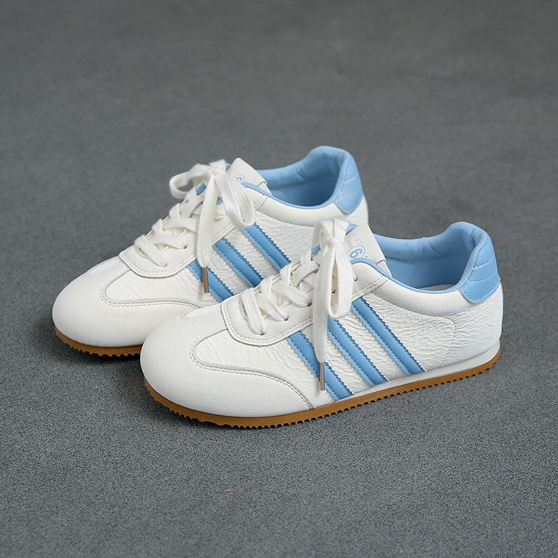 Lightweight and not tired shoes women's 2025 new summer leather thin-soled sports shoes fashionable versatile German training white shoes