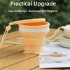 200ml Foldable Silicone Cup With Lid Lanyard Design Collapsible Retractable Cup Portable Drinking Cup Outdoor Travel