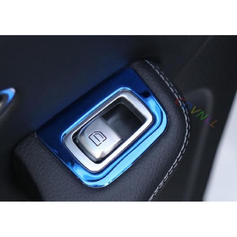 For Mercedes-Benz GLC 2016-2019 Steel Blue Window Lock Lift Panel Trim Frame 4X