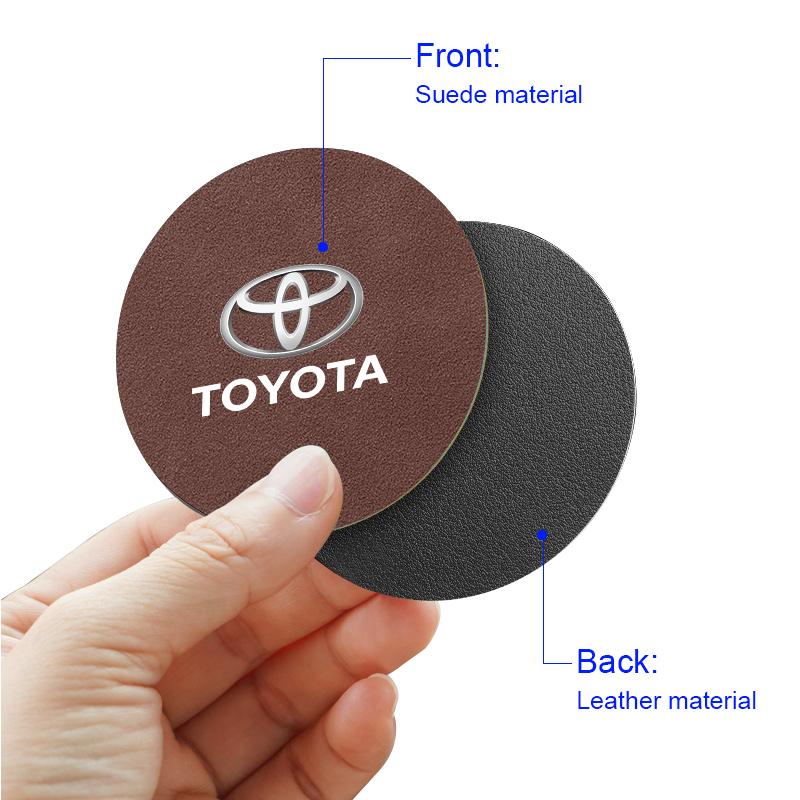 Suede Car Coaster Mat Water Cup Slots Non-Slip Pad For Toyota Corolla Yaris Chr Auris RAV4 Land Cruiser Camry Highlander