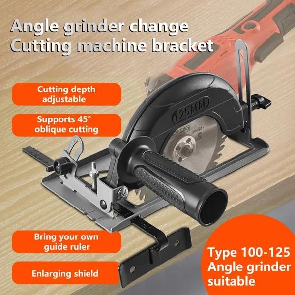 1 Set Angle Grinder Base Practical Depth Adjustable Enlarged Shroud Enlarged Shroud Angle Grinder Support Workshop Use Angle Grinder Stand Holder