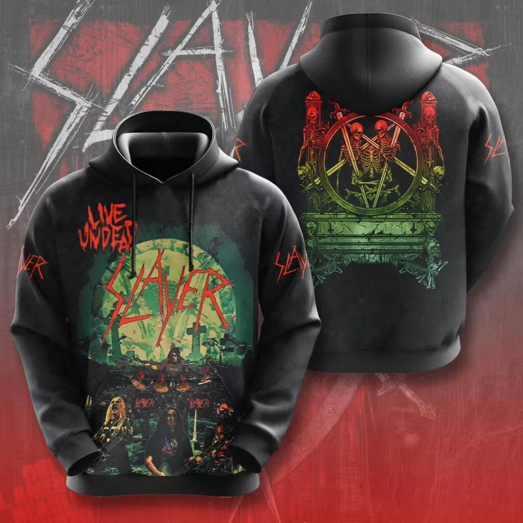 Rock Band Slayer Sweat à capuche imprimé 3D Hommes Femmes Mode Hip Hop Sweat à capuche Sweat-shirt Vêtements pour adultes Masculina Sudaderas Hombre