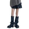 Scaldamuscoli Al Ginocchio da Donna Leggings Caviglia Alta Benda Ginocchio Alto Stivale Tubo Lungo Calze Lunghe Manica per Gamba Copri Polpaccio
