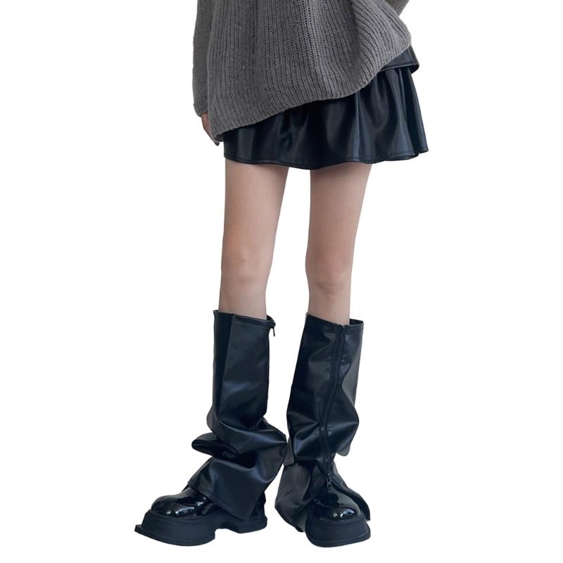 

Женские высокие гетры-носки Леггинсы Высокие на щиколотке Повязка Высокие на колено Сапог Длинная трубка Длинные носки Рукав для ноги Накладки на икры чёрный