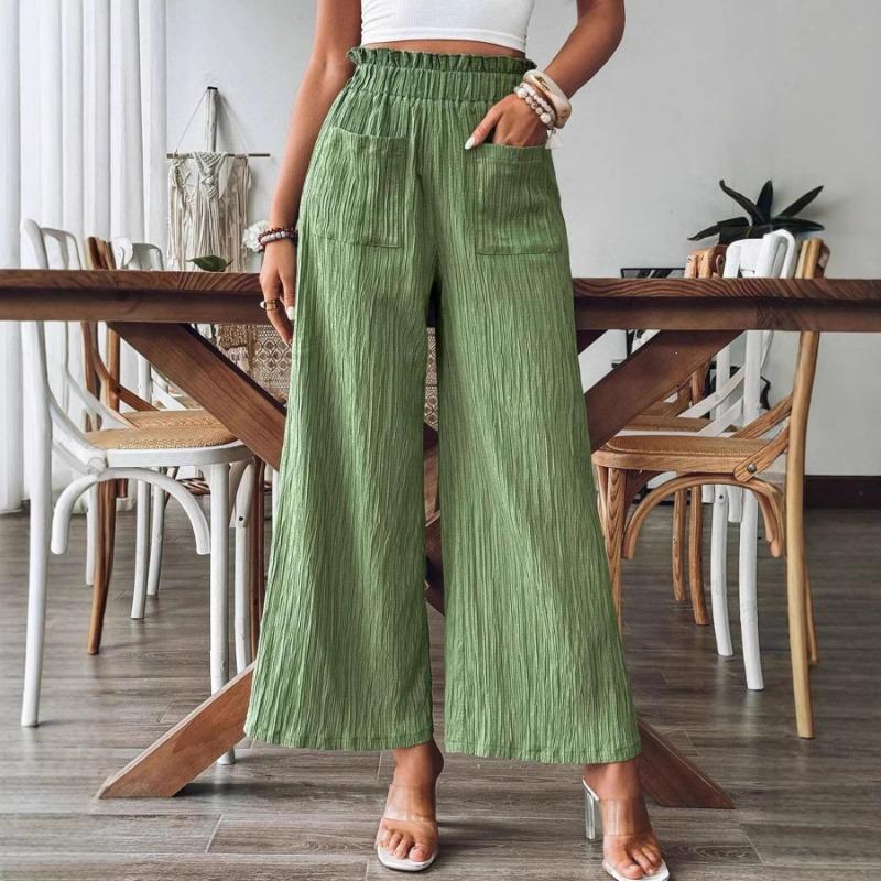 Cotton and Linen Women's Loose Fashion Solid Color Straight Casual Pants Women's Clothing